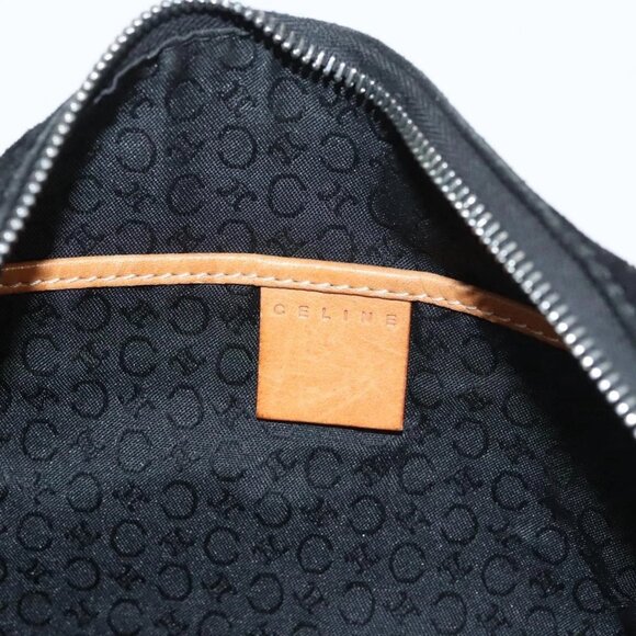 CELINE C Macadam Canvas Shoulder Bag Suede Black Silver Auth 120034 - Picture 13 of 16